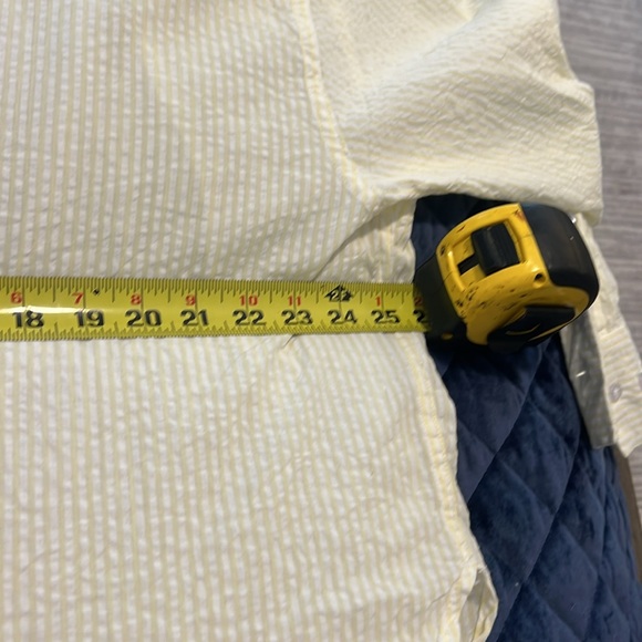 Daily Drills Yellow Stripe Seersucker button down and shorts set both size XS. - Picture 12 of 13